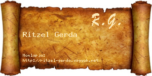 Ritzel Gerda névjegykártya